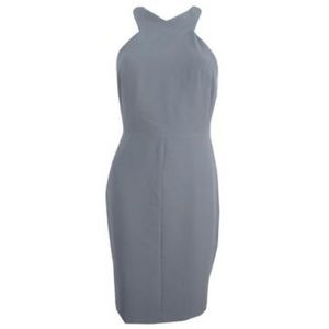 NWT Calvin Klein Grey Scuba Crepe Halter Dress